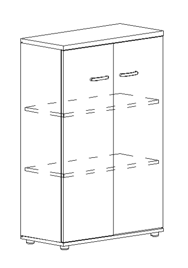 Шкаф средний закрытый дуб шамони / дуб скандинавский