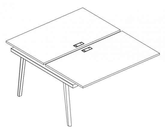 Секция стола рабочей станции (2х140 серый