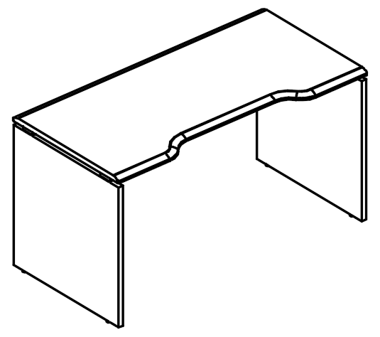 Стол эргономичный Симметрия на каркасе ДСП (2 скоса) мокко премиум / мокко премиум