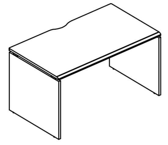 Стол письменный на каркасе ДСП (1 скос)  мокко премиум / вяз либерти