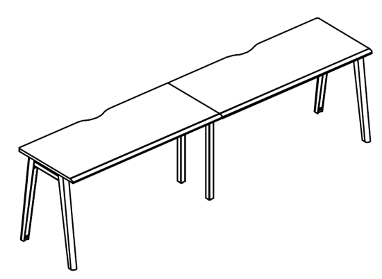 Рабочая станция каркас МТ 1 скос (2х160)  мокко премиум / белый, вставка мокко