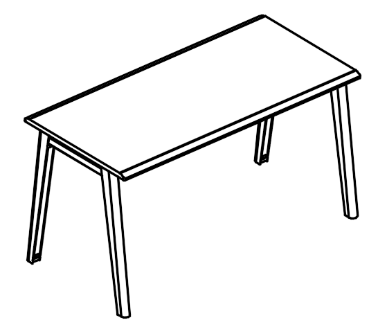 Стол рабочий на каркасе МТ 2 скоса мокко премиум / белый, вставка белая