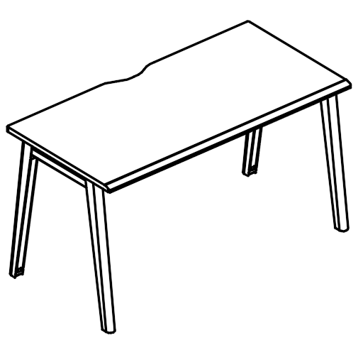 Стол на опорах МТ 1 скос мокко премиум / белый, вставка белая