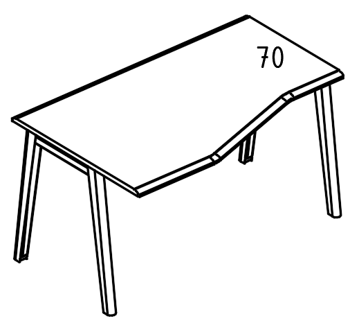 Стол эргономичный Техно каркас МТ (2 скоса) левый мокко премиум / белый, вставка мокко
