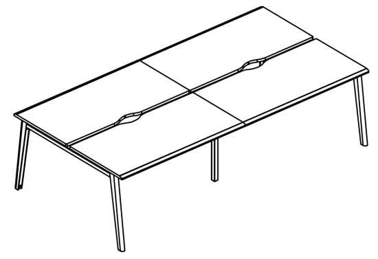 Рабочая станция каркасе МТ 1 скос (4х140)  вяз либерти / белый, вставка белая