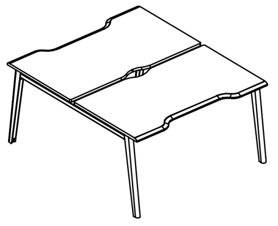 Рабочая станция (2х120) Симметрия на каркас МТ 1 скос вяз либерти / белый, вставка мокко